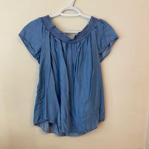 Off the shoulder denim blouse